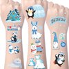 Yoyuspy Winter Temporary Tattoo Kids - Polar Animals Temporary Tattoos Stickers Winter Themed Party Favors Decor Supplies Christmas Polar Bear Penguin Snowman Tattoos Kids Winter Xmas Gift Bag Fillers