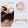 ZIMASILK 100% Mulberry Silk Hair Scrunchies Best for Women and Girls’Hair 19 Momme Silk Elastic Hair Bands for Ponytail Holder Gentle and No hurt (3 Pack, Taupe, Pink, White)