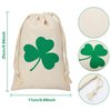 Gejoy 200 PCS St. Patrick's Day Shamrock Coins 3-Leaf Clover Good Luck Coins Green and Gold Coins Plastic Table Sprinkles with Shamrocks Drawstring Bag for Party Supplies