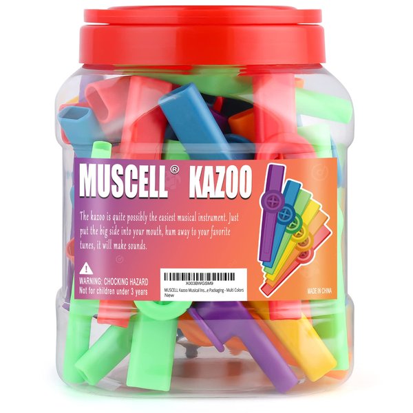 MUSCELL 36PCS Plastic Kazoo Bulk - Multi Colors, Party Favors, Operation Christmas Child Bulk Items, Kazoos Musical Instruments for Music Classroom and Events