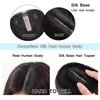 SEGO Hair Toppers for Women Real Human Hair No Bangs 130% Density 10 * 12CM Silk Base 100% Remy Human Hair Clip in Top Wiglet Hair Pieces for Thinning Hair-6 Inch Jet Black