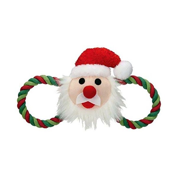 Zanies Holiday Hug Tug Dog Toy, Santa