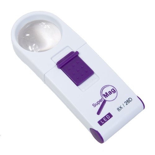 8X LED Illuminated Pocket Magnifier - 1.4 Inch Lens