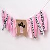 ZAIBIANHAO Cowgirl One High Chair Banner - Rodeo Theme Fabric Garland，Farm Birthday Highchair Banner，Western Cow Girl First Birthday Decorations Party Supplies (cow pink banner)
