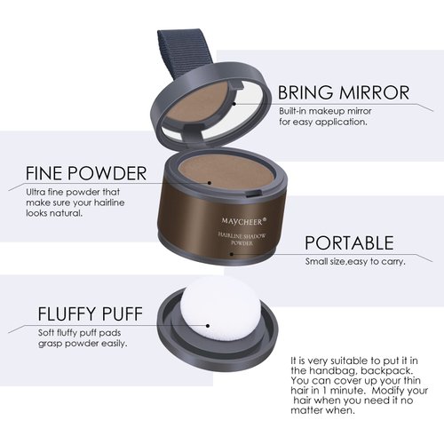 FREEORR Root Touch Up Powder for Thinning Hair - Hairline Shadow and Gray Coverage #01 Dark Brown