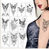 Generic 10 Sheets Temporary Tattoo Stickers, Waterproof Black Butterfly Pattern Tattoos Body Art Henna Sticker for Women Girls DIY Body Face Arms Legs (Model A)