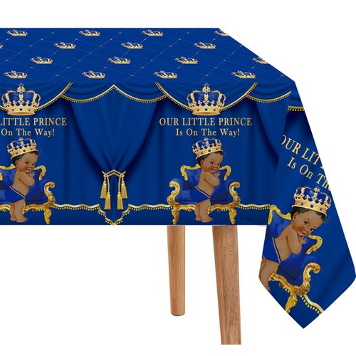 3 Pack Royal Prince Tablecloths Baby Shower Table Cover, Little Prince Baby Shower Decorations, 108" x 54" Royal Blue Prince Birthday Party Supplies for Boys Kids