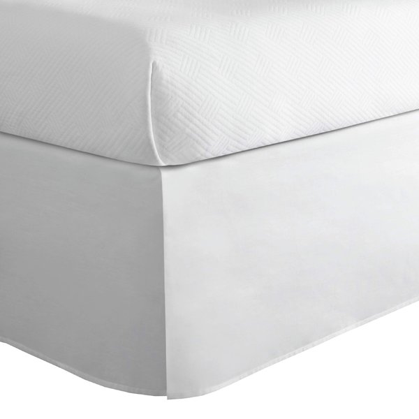 Today’s Home Classic Tailored Bed Skirt Dust Ruffle, Cotton Blend Design, 14" Drop Length, California King, White