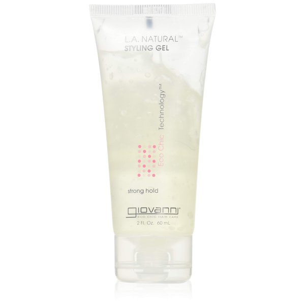 GIOVANNI COSMETICS L.A. Natural Styling Gel - Strong Hold, Eco Chic Technology, Grapefruit seed extract, Aloe Vera leaf juice, Vitamins & Minerals, Nourish Your Hair, Frizz-Free - 2 Oz