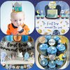 First Trip Around The Sun Birthday Party Decoration Pack, 1st Baby Shower Space Birthday Party Supplies Including Banner, Backdrop, Garland, Tablecloth, Felt Hat, Honeycomb, Cake Toppers, Latex and
