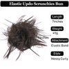 HMD Tousled Updo Messy Bun Hair Piece Hair Extension Ponytail With Elastic Rubber Band Updo Extensions Hairpiece Synthetic Hair Extensions Scrunchies Ponytail Hairpieces for Women(Dark Brown)