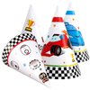 WERNNSAI Race Car Birthday Party Hats - 12 PCS Racing Party Supplies Paper Cone Hats Headwear for Kids Boys Checkered Race Party Decoration