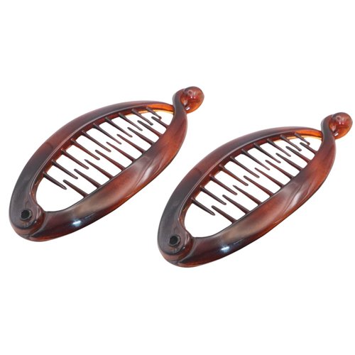 Parcelona French Effortless Mini Small Tortoise Shell Banana Hair Clip for Fine Hair