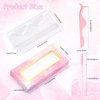 175 Pieces Lash Packaging Wholesale, Include 30 Empty Eyelashes Packaging Box, 30 False Lash Trays, 15 Eyelash Tweezers and 100 Eyelash Brush Mascara Wands Disposable (Pink)