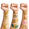 8 Sheets (96PCS) Cheetah Tattoos Temporary Jungle Theme Birthday Party Supplies Favors Decorations Tattoo Stickers for Boys Girls Gifts Classroom School Prizes Rewards