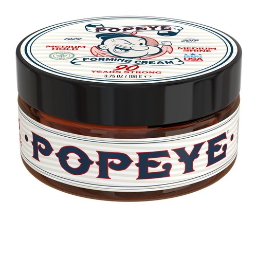 Razor MD Popeye Shaving Co Hair Styling Forming Cream for Men, Medium Hold and Medium Shine Styling Cream, Men's Hair Grooming Products for Short and Long Hair Types, 3.75 oz