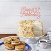 Gyufise 1 Pack Rose Gold Happy 100th Birthday Cake Topper Glitter Happy 100 Cupcake Topper Cheers to 100 Fabulous Cake Decoration for 100th Birthday Party Decoration Supplies