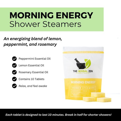 Morning Energy Shower Steamers Aromatherapy with Peppermint and Lemon Essential Oils Shower Bomb Aromatherapy, Spa Day Gifts, Self Care Gift, Valentines Day Gifts for Women and Men, Shower Bath Bomb