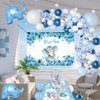 KATBUU Elephant Baby Shower Decorations for Boy Baby Balloon Garland Kit Elephant Theme It's a Boy Backdrop Tablecloth Cake Topper Kid Party Supplies Baby Boy Shower Decor