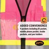 Pioneer Safety Vest for Women with Pockets - Hi-Vis Reflective Tape - for Construction - Pink