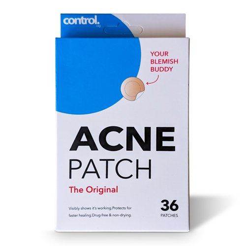 Control HQ Hydrocolloid Acne Patch Bandages for Face Invisible and Waterproof, Fast Mitigate for Blemishes, All Skin Types, Gentle and Non-Drying, Absorbs Oil, Flawless Skin Solution