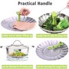 Steamer Basket Stainless Steel Vegetable Steamer Basket Folding Steamer Insert for Veggie Fish Seafood Cooking, Expandable to Fit Various Size Pot (7.1" to 11")