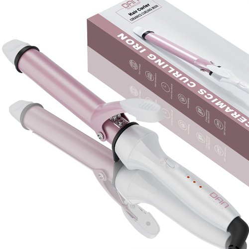 DAN Hair Curler,Hair Curling Iron,1 inch Curling Iron,Dual Voltage Curling Iron,Travel Curling Iron,White