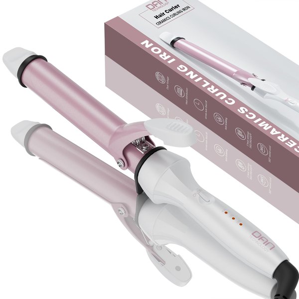 DAN Hair Curler,Hair Curling Iron,1 inch Curling Iron,Dual Voltage Curling Iron,Travel Curling Iron,White