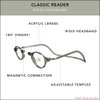 Clic Magnetic Reading Glasses, Computer Readers, Replaceable Lens, Adjustable Temples, Classic, (S-M, Smoke, 2.00 Magnification)