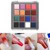 MOEPAK Nail Pigment Palette Solid nail Powder Set Ombre Nail Powder For Nail Art Manicure DIY Accessories 16 Colors (B)