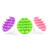Zyllion Hair Brush Scalp Massager (3-Pack) - Shampoo Scrubber with 3 Unique Soft Silicone Bristles for Hair Growth, Dandruff Removal, Exfoliator Care, Curly or Straight Hair - Green, Pink, Purple