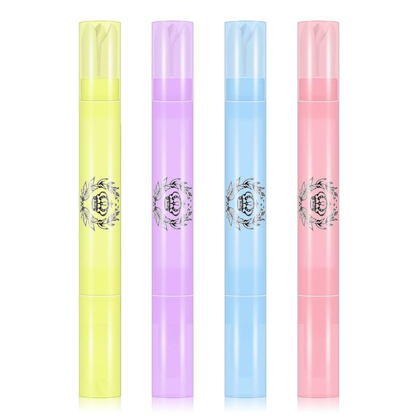 Ownest 4 Pcs Nail Polish Corrector Remover Pen, Nail Edge Cleaning Pen, Makeup Remover Manicure Pen with Cotton Tip, Nail Correction Pen Can Hold Makeup Remover