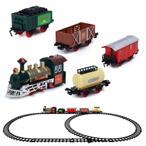 Adventure Toys Locomotive Christmas Tree Toy Train Set with Sounds and Light for Around Under The Tree