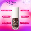 Blossom Color Lock Hydrating Longlasting Lip Stain and Tint for Lips & Cheek, Buildable, Non Drying, Smudgeproof + Transfer Proof, Made in USA with Doe Foot Applicator, 0.14 fl oz/4ml, Poppin' Pink