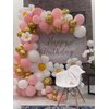 Pink Gold Balloons Set, 60Pcs 12 Inch Pastal Baby Pink Metallic Gold White Balloon with Gold Confetti Latex Balloons for Girls Women Birthday Wedding Baby Bridal Shower Party Decorations Supplies
