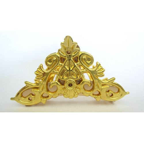 Generic Medium bright gold triangle metal filigree hair claw clip fine thin hair