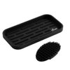 ECOART Silicone Sponge Holder Tray, Dishwashing Brush Holder, Sponge Caddy, Kitchen Sink Organizer,Bathroom Organizer,with Silicone Cleaning Brush (Black)