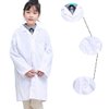 RLIAHALM Kid Lab Coat Doctor Unisex Role Play Scientist Halloween Career Day Dress Up Costume for boys and girl (Medium,White)
