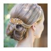 EVER FAITH Women's Austrian Crystal Wedding Clover Flower Leaf Hair Comb Clear Gold-Tone