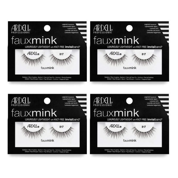 Ardell Faux Mink Lashes 817 Black, 4 Pack