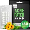 ZATKTK Acne Pimple Patch (180 Counts 4 Sizes), Invisible Hydrocolloid Acne Patch with Tea Tree Oil & Calendula Oil, Acne Spot Patch Zit Patches for Face