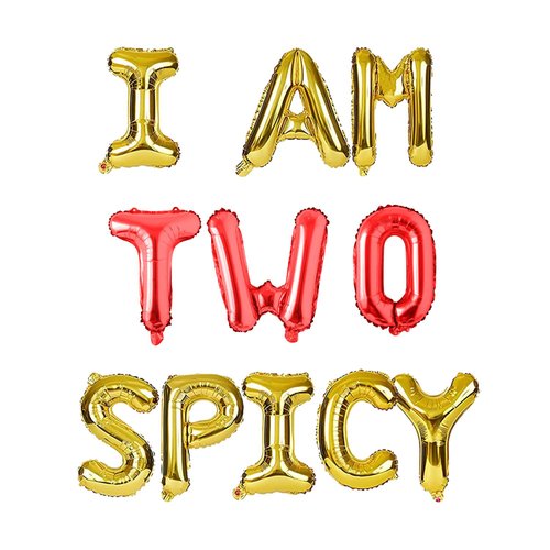 THREE REX 16PCS I AM TWO SPICY 2nd Birthday Banner for Girls Birthday Party Decoration foil Ballo...