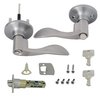 Honeywell Safes & Door Locks - Interior & Exterior Wave Lever Door Handle with Keys - Door Lever for Bedroom - Anti-Bump Resistant - Reversible for Right & Left Sided Doors - Satin Nickel - 8106301