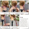 3 Packs 16" Black Elastic Spiral Hair Ties For Women, Ponytail Holders Hair Tie for Thin Fine Hair Braided Hair Ties for Wind Water Sport Hair Hands for Women's Hair Ponytail Wrap Hair Tie
