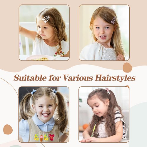 TEBIEKOY 36 PCS Metal Snap Hair Clips 1.89 Inch Water Drop Hair Barrettes Drip Coated Mixed Color Hair Clips Suitable for All Hair Types Hair Accessories for Women and Girls
