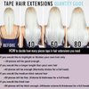 Lacer Human Hair Tape in Extensions Darkest Brown to Platinum Blonde Tape in Hair Extensions Human Hair 24 Inch 20pcs 50g Tape Hair Extensions Straight Seamless Skin Weft Real Human Hair
