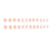 White French Tip Press on Nails Short NEWSPIED Petite Flower Fake Nails with Designs Full Cover Acrylic Nails White Floral False Nails Glossy Cute Glue on Nails for Women Girls Manicure 24Pcs