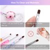 9Pcs Nail Art Brushes Dappen Dish Set for Monomer Acrylic Nail Liquid Powder: 2 Dappen Dish for Acrylic Nails with Lid & 2 Glass Nail Cup Crystal Monomer Dish & 5 Acrylic Nail Brush