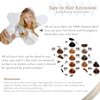 Lacerhair Rooted Tape in Hair Extensions Human Hair Seamless Skin Weft Real Remy Invisible Natural Hair #8G/60A Double Sided Light Platinum Blond with Light Ash Brown Roots 20" 50g