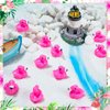 HFAYDZSW 100Pcs Mini Resin Flamingo Ducks, Flamingo Tiny Ducks, Cute Flamingo Figurines for Cake Topper Garden Dollhouse Landscape Aquarium Ornaments DIY Crafts